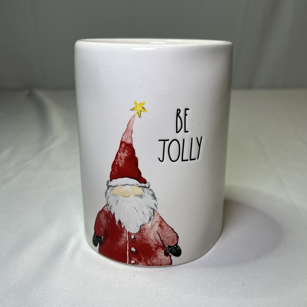 RAE DUNN White BE JOLLY SANTA‎ Christmas Balsam Pine Holiday CANDLE 13.2oz NEW